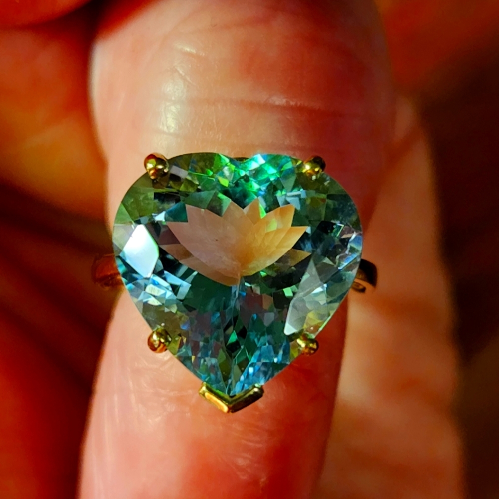 Incredible 14k Aquamarine Statement Ring